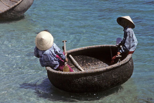 The spinning round bamboo boats of Vietnam