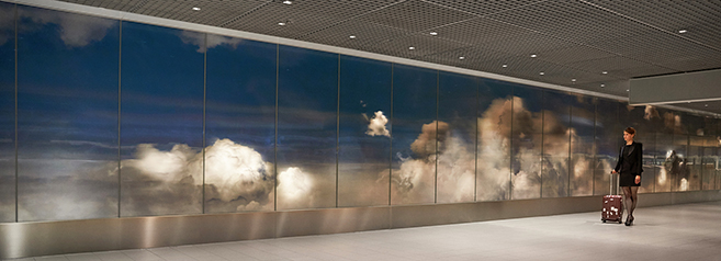 Daan Roosegaarde's BEYOND 3D Cloud Installation in Amsterdam Airport