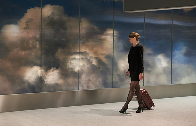 Daan Roosegaarde's BEYOND 3D Cloud Installation in Amsterdam Airport