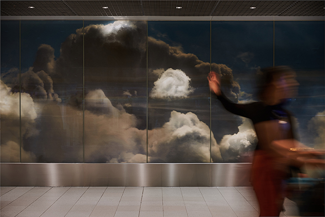 Daan Roosegaarde's BEYOND 3D Cloud Installation in Amsterdam Airport