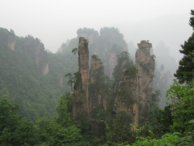 The Avatar Mountains in China's Zhangjiajie National Forest Park