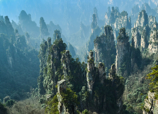The Avatar Mountains in China's Zhangjiajie National Forest Park