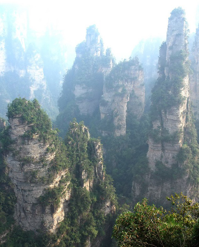 The Avatar Mountains in China's Zhangjiajie National Forest Park