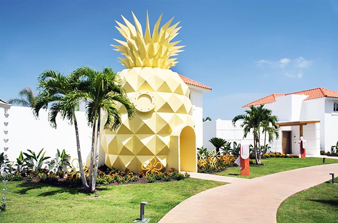 Nickelodeon's Pineapple Villa in Punta Cana and Okuda San Miguel's Universal Chapel