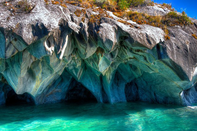 The Blue Marble Caves of Chile's General Carrera Lake