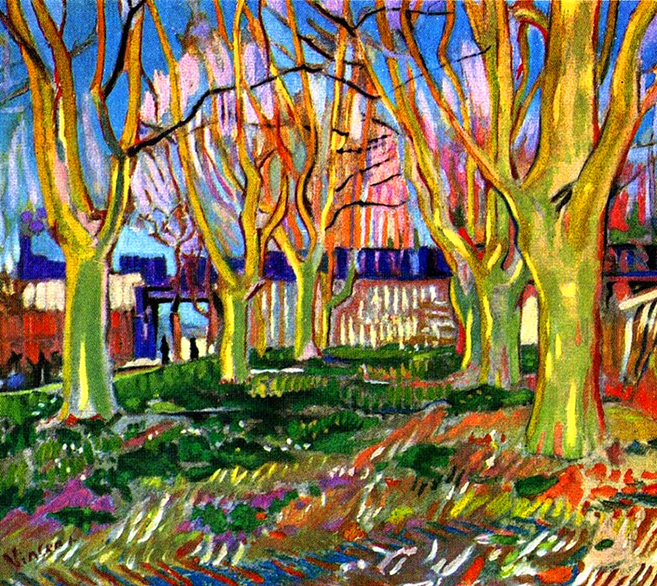 Vincent van Gogh's "Avenue of Plane Trees Near Arles Station"