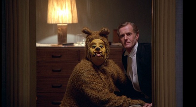 The Shining man in bear costume scene