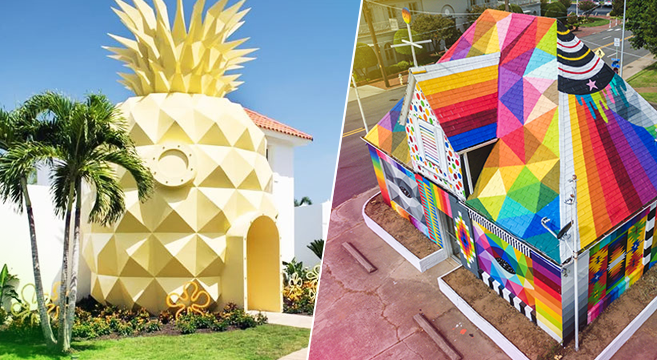 Nickelodeon's Pineapple Villa in Punta Cana and Okuda San Miguel's Universal Chapel