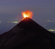 Incredible Lavafountaining Footage of Guatemala's Fuego Volcano