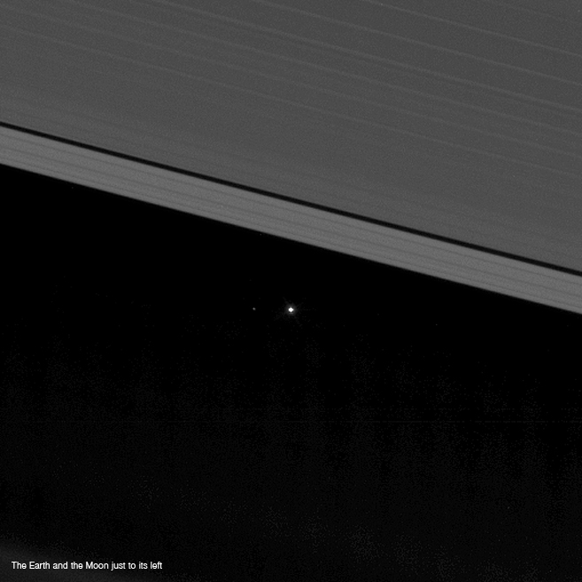 Cassini captures image of Earth and the Moon through Saturn's rings